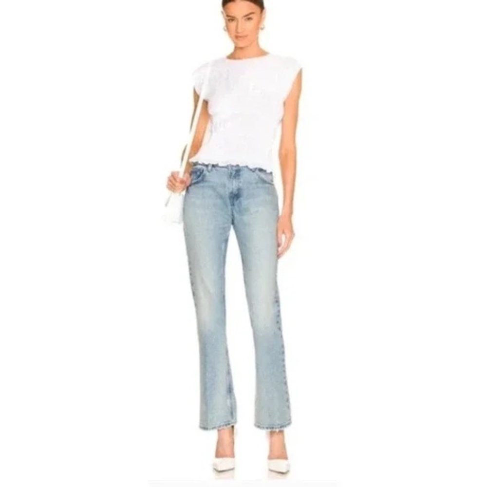 FRAME The Low Boot Jeans Biodegradable Distressed Denim Indigo Summit Size 29
